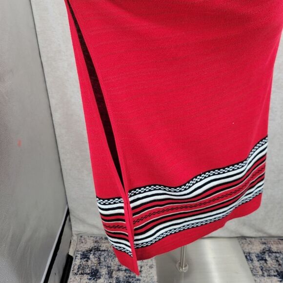 Jones New York Red Striped Women's Poncho - Picture 6 of 11